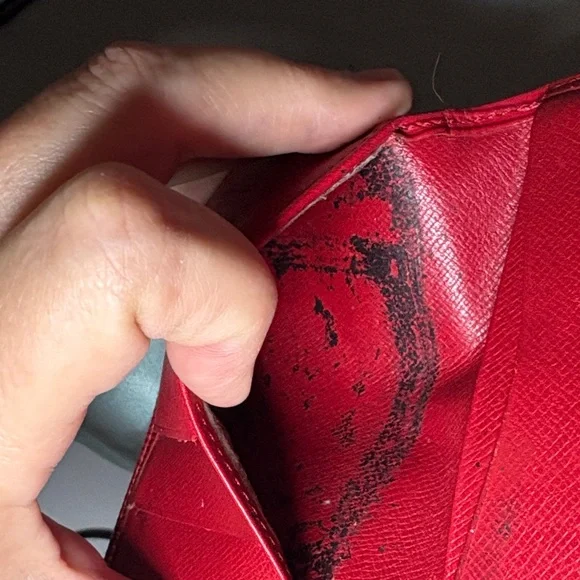 Louis Vuitton Red Epi Leather Card Holder Wallet Made in France Pouch Slim Fair - Picture 9 of 12